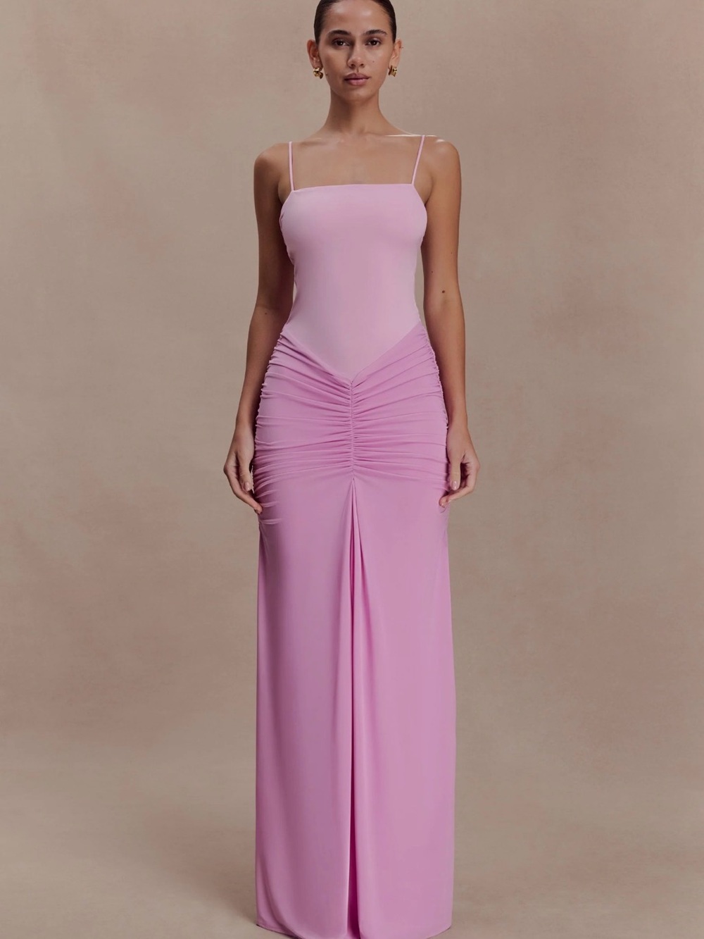 Meshki Roisin Slinky Maxi Dress - Powder Pink